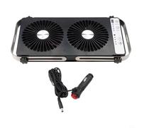 Zilimontt Ventilatore portatile per finestra da tetto per camper, con 4 impostazioni di velocità, alimentazione 12 V CC, lunghezza espandibile, per camper (nero)