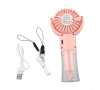 Zilimontt Ventilatore portatile ricaricabile USB con batteria da 2000 mAh, mini ventola di raffreddamento portatile per casa, ufficio, viaggi, design da appendere al collo, lunga (rosa)
