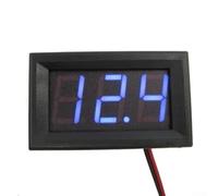 Zilimontt Voltmetro digitale LED da 1,4 cm, pannello misuratore di tensione CC a 2 linee, display rosso/verde/blu, intervallo di misurazione DC4,5-30 V, autoalimentato dalla tensione di prova, alta