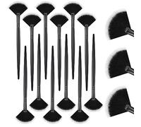 Ziliny 12 pennelli morbidi per il viso, per fard, maschere sintetiche, applicatore acido, pennello cosmetico multiuso a ventaglio per peeling glicolico maschera trucco per crema di fango (nero)