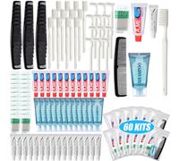 Ziliny Set da 60 pezzi di articoli da toeletta convenienza da viaggio Kit di articoli da toeletta di base per senzatetto Kit di igiene personale senza casa Forniture per la cura dei senzatetto con