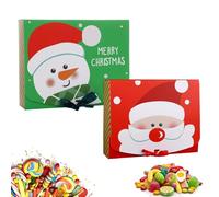 Zillary 10 Pezzi Scatole Regalo Natalize, Scatole Per Biscotti di Natale, Scatole Regalo di Natale con Nastri, per Muffin, Macarons, Scatole Caramelle, 24 * 20 * 7cm, 2 Stili