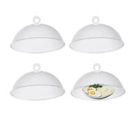 Zillary 4 Pezzi Copertura in Rete per Alimenti, Coperture per Alimenti in Rete Metallica, Coperchio per Alimenti a Mosca, Riutilizzabile, per Barbecue Picnic (Bianco, 24cm)