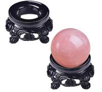 Zillary Supporto Per Sfera Di Cristallo, 2 Pezzi Supporto Della Sfera Di Cristallo, Supporto Per Sfera Cristallo In Legno, Per Sfera Di Cristallo In Vetro, Per Casa, Ufficio, Nero, 4,2 Cm