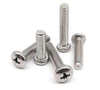 ZILOOK M1.6 M2 M2.5 M3 M3.5 M4 M5 M6 M8 304 in Acciaio Inox Croce Phillips Rotondo Pan Testa Vite Bullone (Size : 3mm, Color : M2 50pcs)