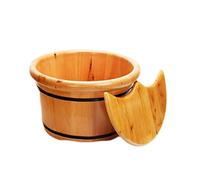 ZILOOK Secchio per pediluvio in legno massello di cedro, secchio per pediluvio, secchio per spa per piedi con coperchio, vaschetta per pediluvio per pediluvio, super facile da usare, decorazione,