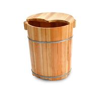 ZILOOK Secchio per pediluvio in legno Secchio per spa per piedi con coperchio, vasca per pediluvio, secchio per pediluvio in legno di abete naturale, vaschetta per pediluvio Super facile da usare