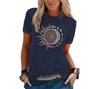 Zilosconcy Camicette da donna camicia elegante manica corta stampa maglietta top taglie forti regalo originale offerta base primavera tuniche top originali estate casual allentato moda t-shirt