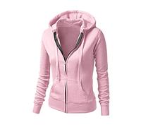 Zilosconcy Felpa da donna con cerniera e cappuccio stampato di Amor Full-zip Hoodie Giacca sportiva donna invernale manica lunga per running Gym Fitness, # A-12 rosa, XL