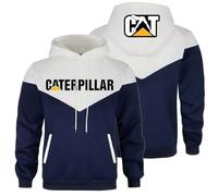 ZILUXI Felpa con Cappuccio Uomo Ca.ter-pillar, Magliaone di Felpato, Giacca Sportiva Cappotti Regalo per Adolescenti, classic(White,XL)