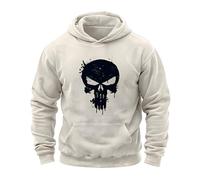 ZILUXI Felpa Uomo con Cappuccio Pun.ish-er, Colori a Hoodies Sweatshirt Pullover Tops,per Allenamento, Felpa con Cappuccio, classic(Beige,3XL)