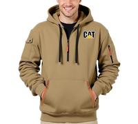 ZILUXI Felpe da Uomo Basic Ca.ter-pillar, Felpa a Maniche Lunghe con Logo, per Escursioni e Avventure All'aria Aperta, classic(Khaki,3XL)