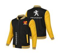 ZILUXI Giacca Bomber Jacket P-eu.geot, Jackets Casual Autunnale con Stampa, Felpa Baseball per Stagione Retro Sportivo, Lunghe(Black-Yellow,L)
