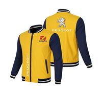 ZILUXI Giacca Bomber Jacket P-eu.geot, Jackets Casual Autunnale con Stampa, Felpa Baseball per Stagione Retro Sportivo, Lunghe(Yellow-Blue,3XL)