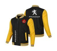 ZILUXI Giacche Uomo P-eu.geot, Jacket Sport Baseball con Cerniera, Felpa Motociclista in Stile College Old School, Lunghe(Black-Yellow,L)