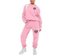 ZILUXI Tuta Donna Sc.an.ia, Sportiva Jogging 2 Pezzi, Idea Regalo Compleanno, Set Ginnastica(Pink,S)