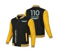 ZILUXI Varsity Jacket Uomo A.s.t.o.n M.a.r.ti.n, Giubbotto Sportivo Bomber a Maniche Lunghe, Felpa Baseball per Stagione Retro Sportivo, Lunghe(Black-Yellow,5XL)