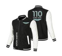 ZILUXI Varsity Jacket Uomo A.s.t.o.n M.a.r.ti.n, Giubbotto Sportivo Bomber a Maniche Lunghe, Felpa Baseball per Stagione Retro Sportivo, Lunghe(Black-White,5XL)