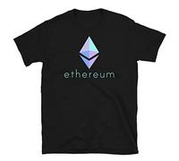 ZILV Ethereum T-Camicie e T-Shirt, Ethereum Crypto Logo Emblem Camicie e T-Shirt Symbol Ether, Unisex Tee Black(Medium)