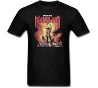 ZILV Summer Print Manowar T Camicie e T-Shirt Hip Hop Casual Short Sleeve T Camicie e T-Shirt O Neck Punk Camicie e T-Shirts Men Tees Black(X-Large)