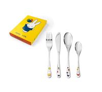 Zilverstad 6827030, Children's Cutlery 4-PCS Plays Set di 4 Posate per Bambini con Miffy Che Gioca, Metallo, Color Argento, 21.5 x 15.5 x 2.5 cm