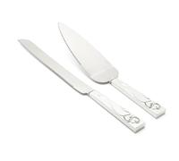 Zilverstad Paletta per torta con coltello Cuore placcato in argento