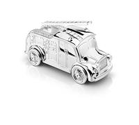 Zilverstad - Salvadanaio a forma di camion dei pompieri, placcato argento, 11 x 16,5 cm, con trattamento antiossidante