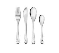 Zilverstad, Set di Posate per Bambini Animali della Foresta, in Acciaio Inox, Argento, 15.5 x 21.5 x 2.5 cm