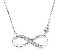 ZILZUFA Collana Donna a Forma di Infinito in Argento 925, Simbolo dell'Eternità, Gioielli alla Moda per Donne e Ragazze, Regalo per Fidanzata o Moglie, Collane Donna Particolari per San Valentino