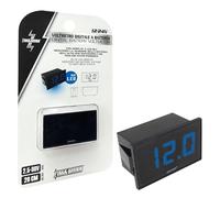 VOLTMETRO DIGITALE A LED BLU 12V 3-30V CONTROLLO TENSIONE BATTERIA AUTO CAMPER