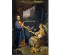 ZIMARO quadro su tela arte della parete Stampe Immagine Famoso Annunciazione Federico Barocci per l'arredamento del corridoio 60x90cm
