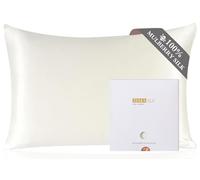 ZIMASILK Federa 100% Seta di gelso per capelli e pelle, Federa per cuscino in seta naturale da 19 momme, entrambi i lati sono realizzati in seta（1 pezzo, Bianco avorio, 50x75cm)