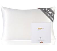 ZIMASILK Federa 100% Seta di gelso per capelli e pelle, Federa per cuscino in seta naturale da 19 momme, entrambi i lati sono realizzati in seta（1 pezzo, Bianco, 50x75cm)
