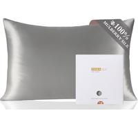 ZIMASILK Federa 100% Seta di gelso per capelli e pelle, Federa per cuscino in seta naturale da 19 momme, entrambi i lati sono realizzati in seta（1 pezzo, Grigio, 50x75cm)