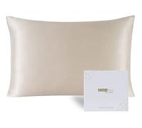 ZIMASILK Federa in 100% seta di gelso, versione aggiornata, per la salute dei capelli e della pelle, seta di grado 6A, con cerniera YKK, confezione regalo, 1 pezzo (standard 50 x 75 cm, beige)