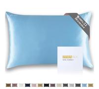Zimasilk Federa in pura seta di gelso da 22 mm, per capelli e pelle, 100% seta migliorata resistente, morbida e liscia, seta premium di grado 6A su entrambi i lati (50x75 cm, Cielo blu)