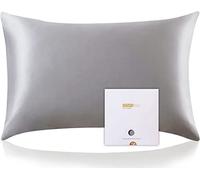 ZIMASILK - Federa per cuscino, 100% seta, delicata sui capelli e sulla pelle, double-face, 19 momme, in pura seta di gelso, con cerniera, 1 pezzo (50 x 70 cm, grigio-argento)