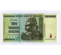 Zimbabwe 10 Trillion Dollar Note Bill Money inflazione Record Currency Bank Note