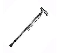 ZIMBRO Bastone da Passeggio Regolabile con Base Antiscivolo Leggera A LED Aiuto alla Mobilità Bastone da Passeggio Leggero in Lega di Alluminio for Anziani (Color : Svart, Size : Stretchable)