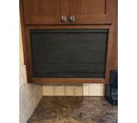 ZIMGOD Porta a Soffietto Kit per Anta a Serranda per Mobile da Cucina Nero, Anta Scorrevole per Armadio/Credenza/Guardaroba, Serranda Avvolgibile con Maniglia r Binario(55x55cm (21.7x21.7))