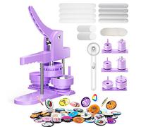 Zimiking Creatore di Bottoni e Badge - Macchina per Badge con Dimensioni 25+32+58mm - Kit Fai da Te con 300 Pezzi e Guarnizioni di Taglio - Viola