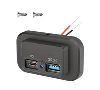 ZIMISI Presa di ricarica rapida da 12 V/24 V, porta USB A QC3.0 per auto e pannello con porta USB C PD, doppia porta per auto, camper, barca, moto, camion (1 pezzo)