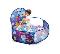 ZimiTeda Vasca Palline per Bambini con Gattini e Cagnolini - con Canestro da Basket, Pieghevole, per Interni/Esterni - 120 cm (Palline Non Incluse) (Space Rocket)