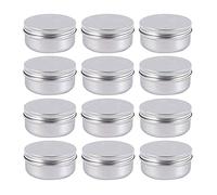 Zimjoy 12 Pezzi 50ml Barattoli di alluminio,Rotonda Vasetti Vuoto Metallo Contenitore,Coperchi a Vite Contenitori di lattine in Metallo per Caramelle, Tè,Crema, Polvere,Deposito Per Il Trucco