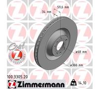 ZIMMERMANN 100.3305.20 Disco freno per AUDI,VW