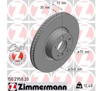 Disco freno ventilazione interna 150.2950.20 ZIMMERMANN per BMW X4