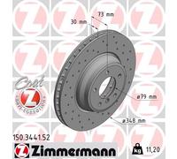 2 Zimmermann Dischi Freno Sportivo Frontale per BMW 3er E90 X1