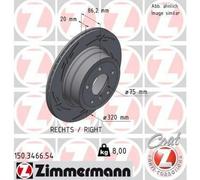 Disco freno con ventilazione esterna 150.3466.54 ZIMMERMANN per BMW 5 Touring 5