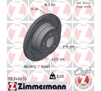 Disco freno con ventilazione esterna 150.3466.55 ZIMMERMANN per BMW 5 Touring 5