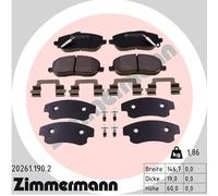 ZIMMERMANN 20261.190.2 Kit pastiglie freno, Freno a disco per CITROËN,FIAT,LANCI